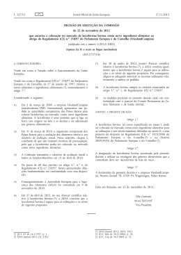 Decisão de Execução da Comissão, de 22 de novembro