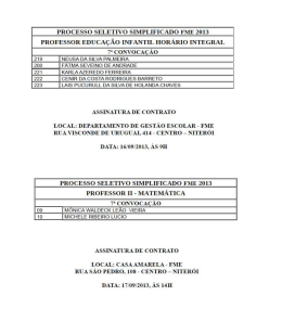 processo seletivo simplificado fme 2013 professor educação infantil