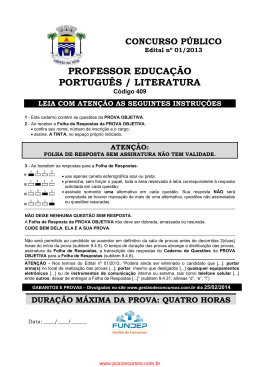 PROFESSOR EDUCAÇÃO PORTUGUÊS / LITERATURA