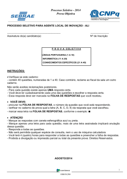 PROVA OBJETIVA-ALI - Contemax Consultoria