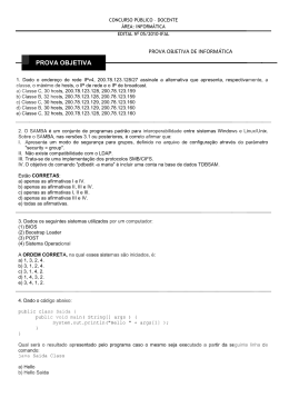 PROVA OBJETIVA - Concursos IFAL