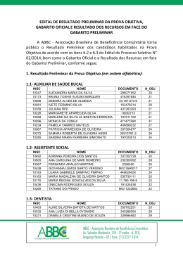 Resultado Preliminar da Prova Objetiva, Gabarito Oficial e