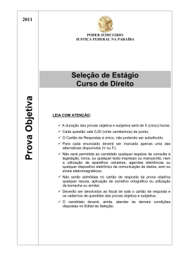 Sele&ccedil;&atilde;o de Est&aacute;gio - Prova OBJETIVA 2011