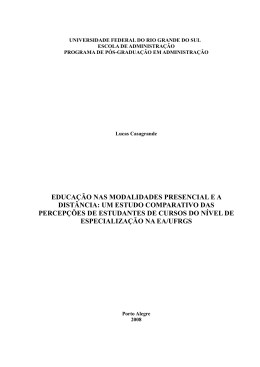 educa&ccedil;&atilde;o nas modalidades presencial e a dist&acirc;ncia: um