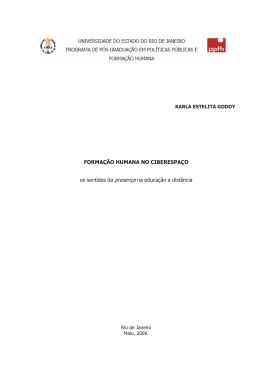 FORMA&Ccedil;&Atilde;O HUMANA NO CIBERESPA&Ccedil;O os sentidos da