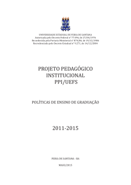PROJETO PEDAG&Oacute;GICO INSTITUCIONAL PPI/UEFS