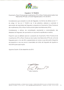 Proposta 190 2015 &ndash; Or&ccedil;amento, PPI e PPA