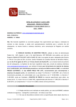 Edital de Licita&ccedil;&atilde;o - Conselho Nacional do Minist&eacute;rio P&uacute;blico