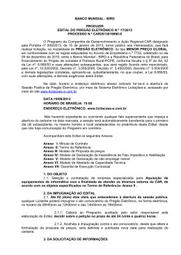 preg&atilde;o eletr&ocirc;nico n&ordm; 17/2013