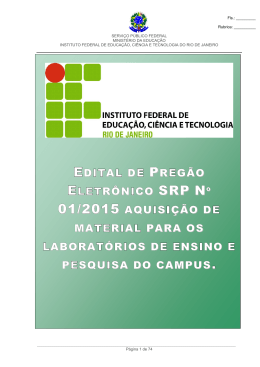 EDITAL DE PREG&Atilde;O ELETR&Ocirc;NICO SRP N&ordm; 01/2015