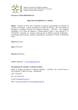 Edital Preg&atilde;o Eletr&ocirc;nico n. 10/2015