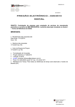 PREGÃO ELETRÔNICO - 028/2015 EDITAL OBJETO