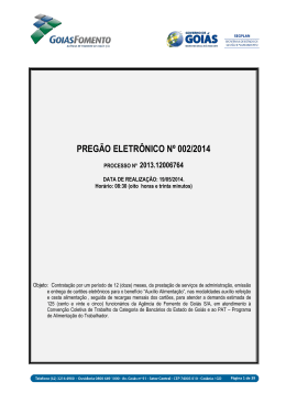 PREG&Atilde;O ELETR&Ocirc;NICO N&ordm; 002/2014