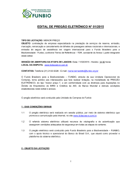 Edital Preg&atilde;o Eletr&ocirc;nico Passagens A&eacute;reas