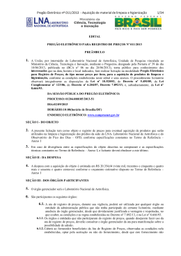 Pregão Eletrônico nº 011/2013 - Laboratório Nacional de Astrofísica