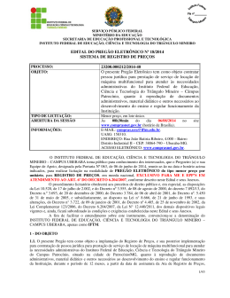 EDITAL DO PREG&Atilde;O ELETR&Ocirc;NICO N&ordm; 18/2014 SISTEMA DE