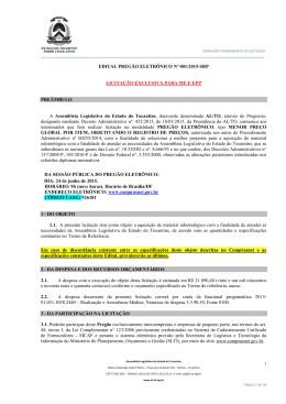 1 EDITAL PREGÃO ELETRÔNICO Nº 001/2015
