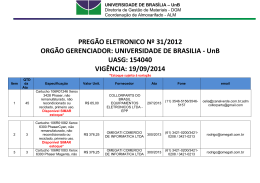 Pregão Eletrônico 31/2013, com vigência até 19/09/2014