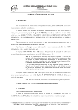 PREGÃO ELETRÔNICO CREF2/RS Nº 011/2015 I