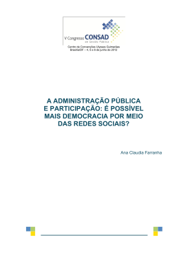 a administra&ccedil;&atilde;o p&uacute;blica e participa&ccedil;&atilde;o: &eacute; poss&iacute;vel mais - RI-FJP