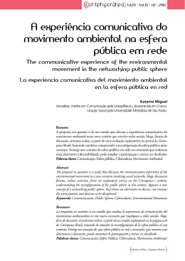 A experi&ecirc;ncia comunicativa do movimento