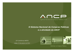 O Sistema Nacional de Compras P&uacute;blicas e a atividade da ANCP
