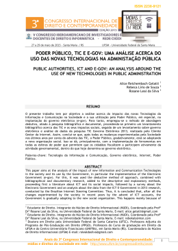 poder p&uacute;blico, tic e e-gov: uma an&aacute;lise acerca do uso das novas