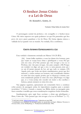 O Senhor Jesus Cristo e a Lei de Deus