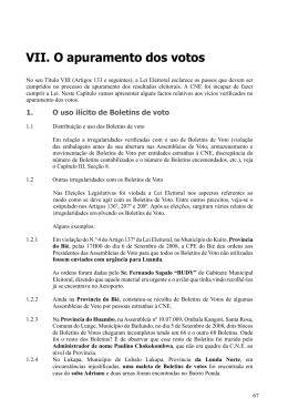 VII. O apuramento dos votos