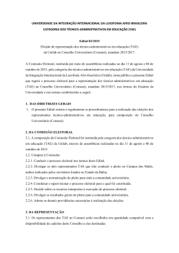 Edital para eleição de representantes TAEs ao Consuni
