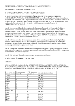 Instru&ccedil;&atilde;o Normativa SDA N&ordm;. 01, de 4 de Janeiro de 2013
