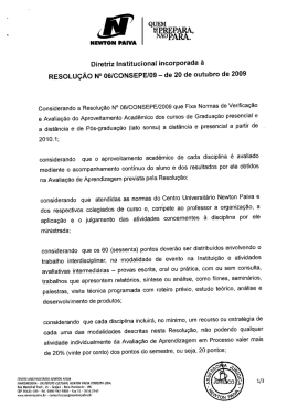Diretriz Institucional incorporada &agrave; Resolu&ccedil;&atilde;o n&ordm;06