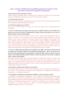 Titular: respostas &agrave;s 27 perguntas mais frequentes