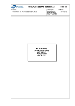 NORMA DE PROGRESS&Atilde;O SALARIAL - NOR 327