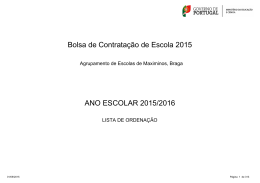 Lista de ordenação - Agrupamento de Escolas de Maximinos