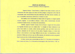 Festas Juninas &hellip; (Texto N&ordm; 6)