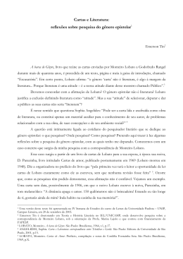 Cartas e Literatura: reflexões sobre pesquisa do gênero