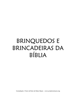 BRINQUEDOS E BRINCADEIRAS DA BÍBLIA