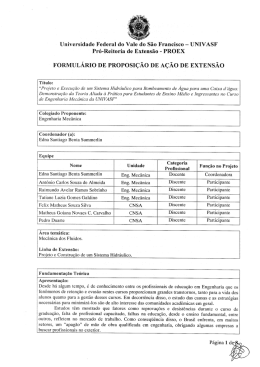 Projeto e Execução de um Sistema Hidráulico - PROEX