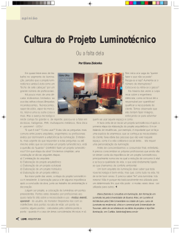 Cultura do Projeto Luminotécnico