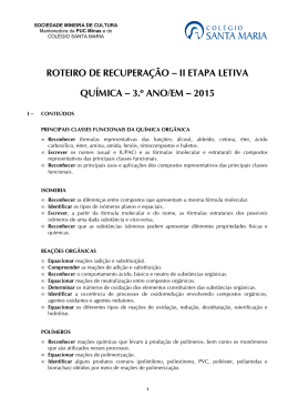 ROTEIRO DE RECUPERA&Ccedil;&Atilde;O QU - II ETAPA - 3&ordm; ANO EM