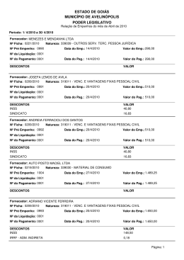 Empenhos - Prefeitura de Avelinópolis