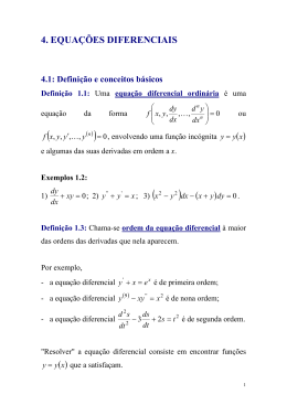 4. EQUA&Ccedil;&Otilde;ES DIFERENCIAIS