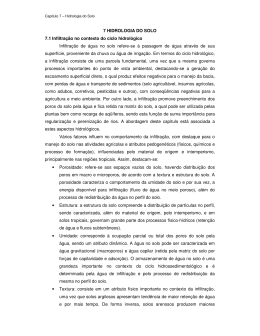 7 HIDROLOGIA DO SOLO 7.1 Infiltra&ccedil;&atilde;o no contexto do - DEG