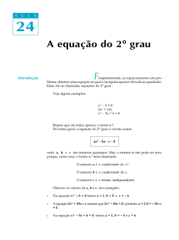 A equa&ccedil;&atilde;o do 2&ordm; grau