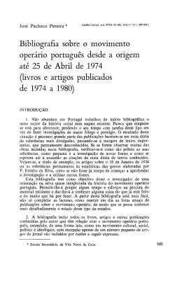 Bibliografia sobre o movimento operário português
