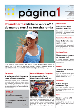 do mundo e est&aacute; na terceira ronda