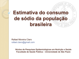Estimativa do consumo de sódio da população brasileira