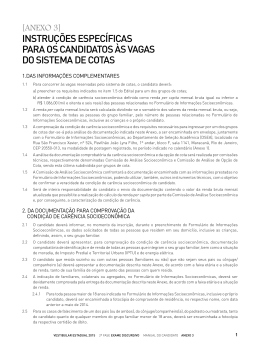 INSTRU&Ccedil;&Otilde;ES ESPEC&Iacute;FICAS PARA OS