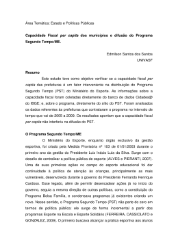 &Aacute;rea Tem&aacute;tica: Estado e Pol&iacute;ticas P&uacute;blicas Capacidade Fiscal per